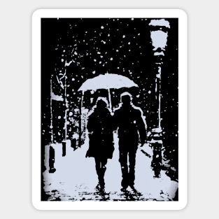Lovers' Winter - Cityscape Streets Magnet